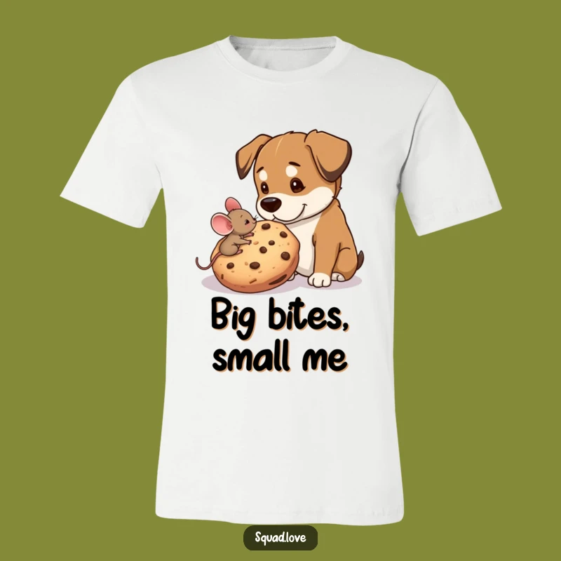 Funny Mouse & Dog Cookie T-Shirt - Cute Amicable Duo Apparel