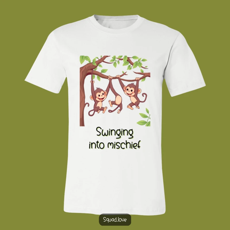 Funny Monkey Swing T-Shirt - Playful Primate Action Gift for Fun