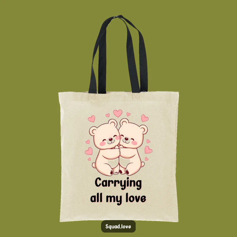 Funny Bears Hugging Tote Bag: Carry Love, Hilarious Accessory