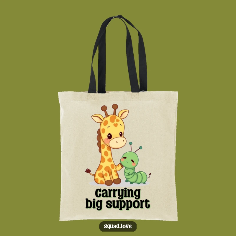 Funny Giraffe Caterpillar Pat Tote Bag - Kindness Carryall Gift