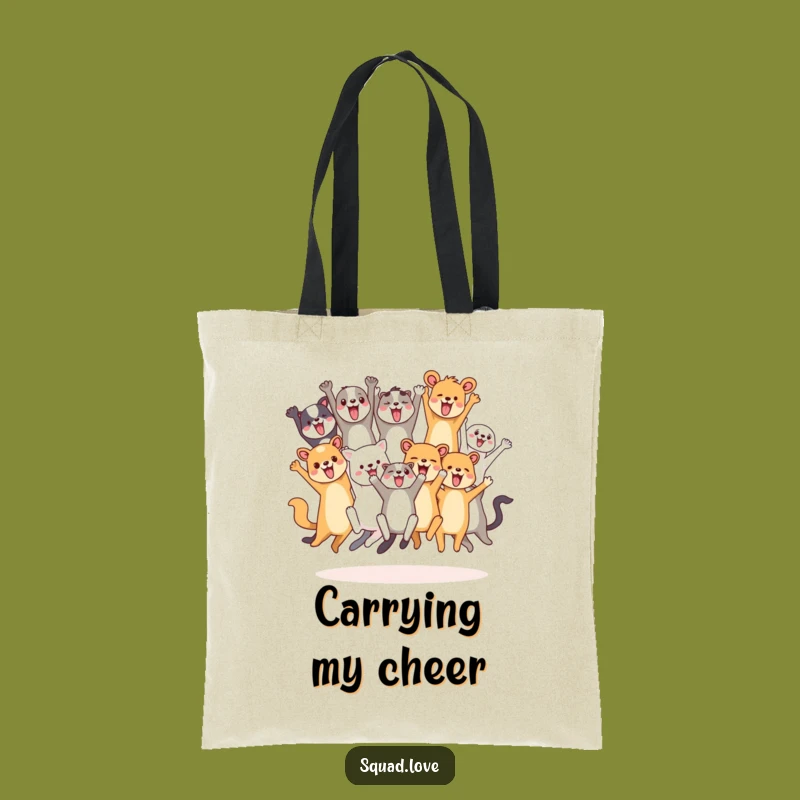 Funny Animal Friends Cheering Tote Bag - Carry Your Enthusiasm Everywhere