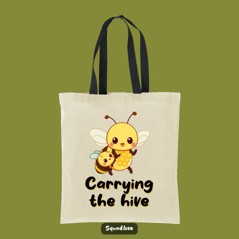 Funny Parent Bee Honeycomb Hugs Tote Bag: Carry Your Humor in Style!