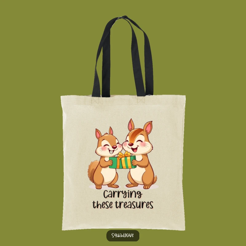 Funny Squirrel Chipmunk Gift Tote Bag - Woodland Friends Accessory - Perfect Gift