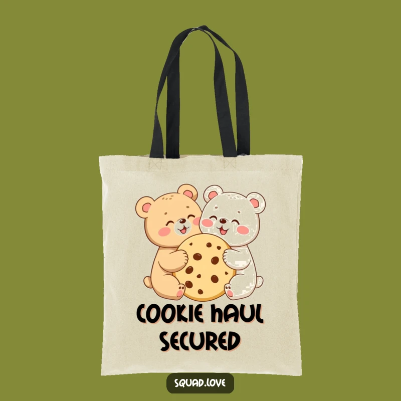 Funny Bear Cubs Cookie Tote Bag: Sweet Sharing Carry-All, Perfect Funny Gift