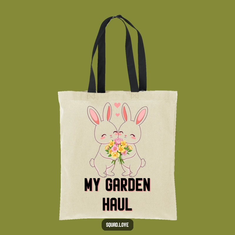 Funny Bunny Couple Tote Bag - Romantic Gift for Everyday Errands
