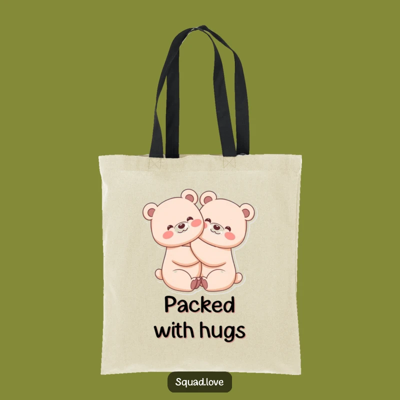 Funny Kawaii Bears Tote Bag - Huggable Style, Practical Funny Gift for Friends