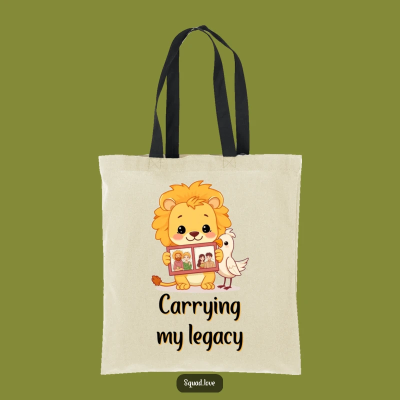 Funny Lion Family Album Tote Bag: Proud Dad Roars, Stylish Funny Gift