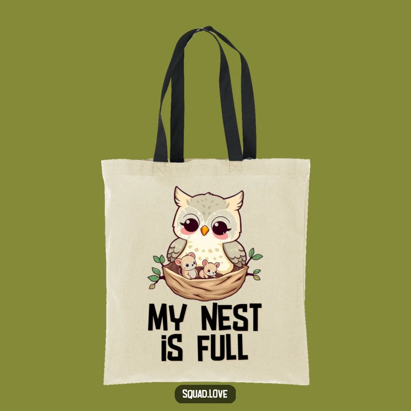 Funny Owl and Mouse Tote Bag: Adorable Woodland Accessory, Perfect Funny Gift for Bookworms and Shoppers