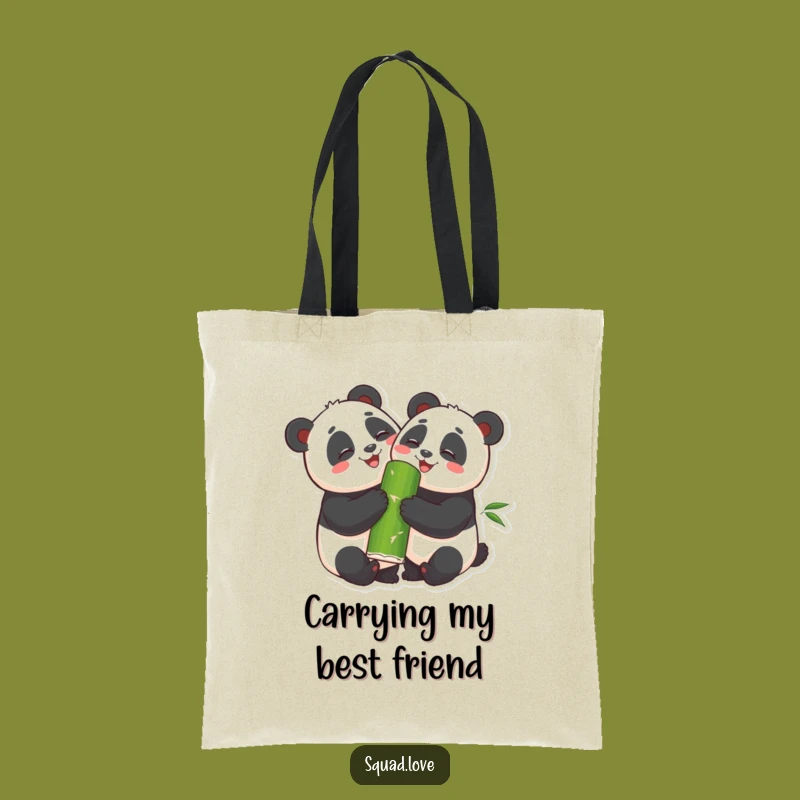 Funny Panda Hug Tote Bag: Carry Friendship, Hilarious Gift Idea