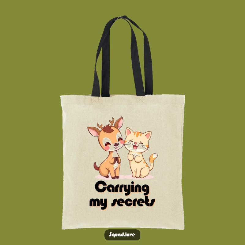 Kawaii Deer & Cat Tote Bag - Carry Cute Secrets Everywhere